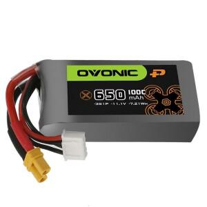OVONIC RC 헬리콥터 쿼드콥터 FPV 레이싱 드론 부품, 3S 배터리, 11.1V 리포 650mAh 100C XT30 플러그