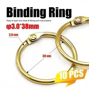 10개 골드 루즈 링 38mm 금속 바인더 클립 사무용품 및 공예 사진 앨범