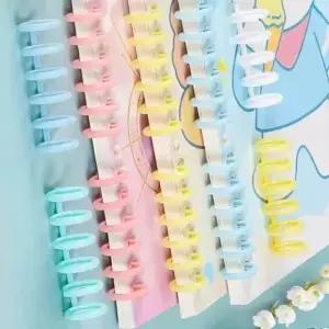 6 구멍 잎 바인더 링 10pcs 스크랩북 앨범 나선형 바인딩 클립 귀여운 편지지 학생 학교 용품 새로운