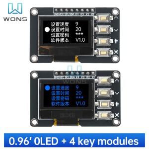 0.96인치 OLED 디스플레이 IIC 흰색/블루 128644개 버튼 포함 SSD1306 SSD1315 Arduino LCD 스크린 보드용