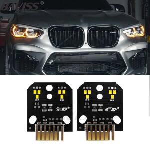 BMW 호환 G01 X3 G02 X4 F97 F98 CSL용 레몬 옐로우 DRL LED 모듈 주간 주행등 어댑티브 엔젤 아이즈 74661