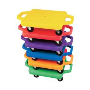 핸들이 있는 월드와이드 16인치 보드 200파운드 HDPE 핸드 실외 멀티컬러 세트 체육 논마링 2인치 가드 내구성이 수업 뛰어난 캐스터 용량의 스쿠터 실내 놀이 플라스틱 베이스