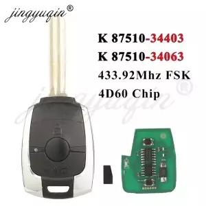 Jingyuqin 원격 자동차 키 43hz 4D60 쌍용 액티언 Kyron xton Korando Stic Tivoli 자동 Fob 제어