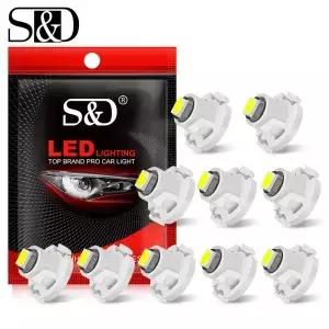 10pcs 슈퍼 밝은 T3 T4.2 T4.7 LED 전구 자동차 인테리어 악기 램프 자동 대시 보드 표시 등 12V