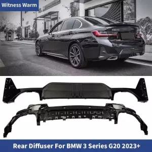 3시리즈 G20 M340i 리어 디퓨저 범퍼 립 테일 스로트 블랙 카본 룩 호환