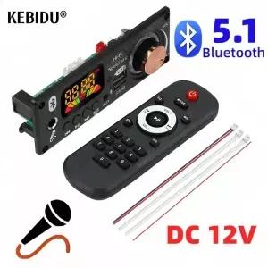 블루투스 5.1 MP3 WMA W 디코더 보드 12V 핸즈프리 6.5mm 마이크 USB TF FM 자동차 오디오 음악 플레이어