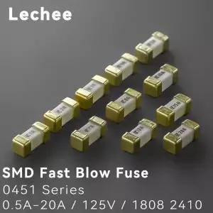 10 개/몫 0451 1808 2410 SMD 고속 블로우 퓨즈 0.5A 0.75A 1A 2A 3A 4A 5A 6.3A 7A 8A 10A 12A 15A 20A