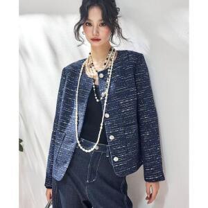 모두팜 여성 봄 프렌치 실버 반짝이 동백 울 코튼 코트 MOC