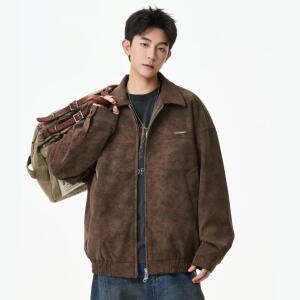 토르 남성 PU가죽 재킷 빈티지 가죽 점퍼 봄가을 캐주얼 터틀넥 상의