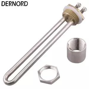 DERNORD 온수기 220v 750w 1000w 1500w DN25 SUS304 전기 가열 요소 침수 튜브