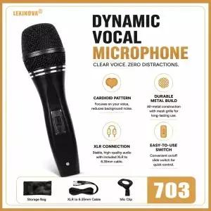 703 휴대용 다이나믹 보컬 마이크 가용 카디오이드 케이블 노래 가라오케 공연 스트리밍용