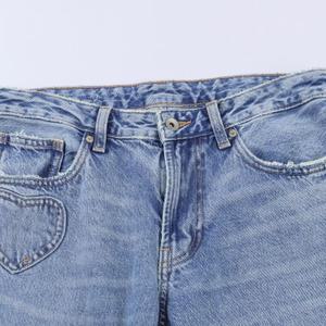 샤오원샵 여성 봄 하트 디스트로이드 진