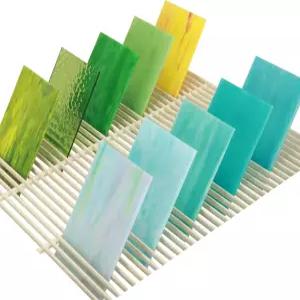 SERdeech 스테인드글라스 시트 팩 모자이크 아트용 컬러풀 유리 4x6 인치 10 장 DIY 홈 데코 아르 스타일