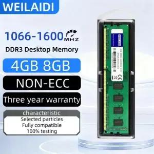 DDR3 4GB 1066MHz 133Hz PC38500 10600 12800 UM 1.5V 2Rx8 240핀 비 ECC 비버퍼 데스크탑 컴퓨터 메모리