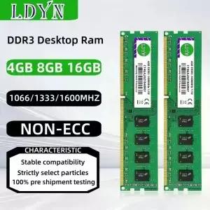 DDR3 4GB 데스크탑 메모리 램 1066 1333 1600Mhz PC3 1.5V 8500 10600 12800 M 240핀 논ECC 언버퍼드