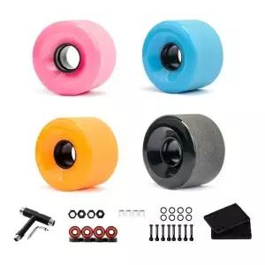 65x45mm 78A 스케이트보드 휠 75 크루저 베어링 툴 라이저 패드 포함 롱보드 서프스케이트