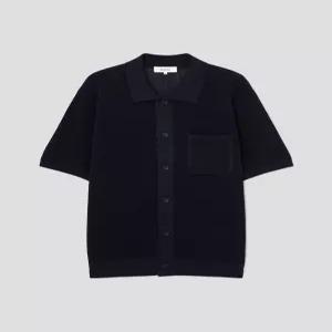빈폴 멘 SS26크로셰 반소매 칼라넥 카디건 - 네이비 BC655AC45R 329869