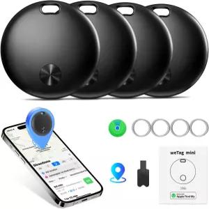 트래커 태그 - 4팩 블루투스 Find My APP iOS 전용 92dB 사운드 교체 가능한 배터리 스마트 트래킹 키