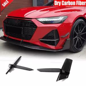 RS7 RS6 C8 20-23 드라이 카본 프론트 범퍼 벤트 스쿱 핀 트림 스포일러 바디