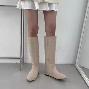 슬림핏 스웨이드 일자핏 키높이굽 여성 롱부츠 4fY