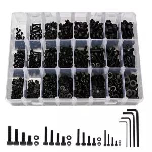 Zuorery 1230PCS 미터법 나사 모음 키트 M2 M3 M4 M5 12.9 등급 합금강 육각 소켓 헤드 캡 볼트 너트 와셔