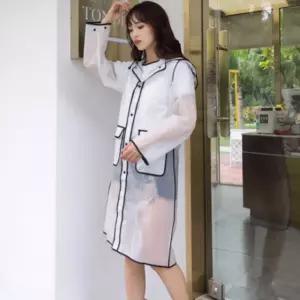 성인 불투명 라인 우의 우비 포켓 라이더 레인 코트