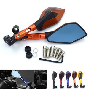 범용 바이크 오토바이 백미러 파란색 유리 CNC 알루미늄 KTM 200 DUKE 390 Duke 690 990 Super SMC