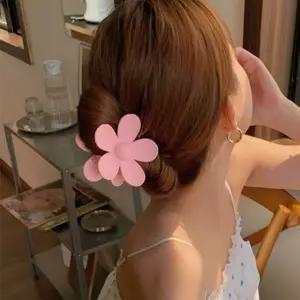 헤어 집게 집게핀 플라워 머리 핀 컬러 무광 심플 왕꽃 올림 숱