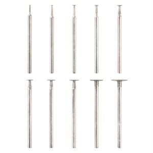 10Pcs T 모양 다이아몬드 버 - 3/32인치 생크 미니 채널 커팅 장착 석재 조각 비트