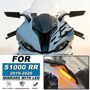 LED 방향 지시등이 장착된 바이크 오토바이 백미러 사이드 BMW 호환 S1000RR RR S s1000rr 2019-2026년식