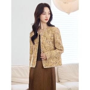 원픽 여성 코트 추프렌치 트위드 쇼트 톱
