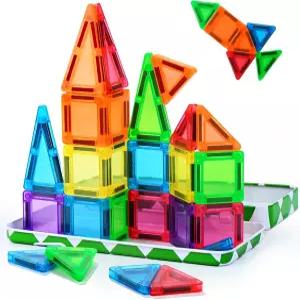 MAGBLOCK 30PCS 미니 마그네틱 타일 용 휴대용 박스 여행용 장난감 빌딩 블록 세트 로드 트립 필수 비행기