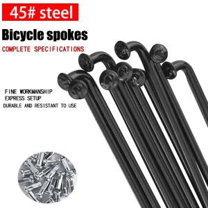 36개 산악/도로용 자전거 스틸 스포크 14G/14K J 벤드 45 # 검정색 133-300mm