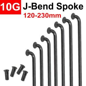 20개 10G 블랙 모터바이크 스포크 120-230mm 전기 자전거 스틸 3.0mm J-벤드 니플 포함) 휠 부품
