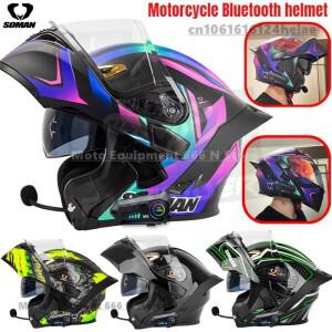 SOMAN 모듈러 헬멧 플립 풀 페이스 바이크 오토바이 블루투스 듀얼 바이저 렌즈 레이싱 카스코 casque moto