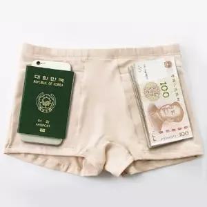 여행용 지퍼 여권 팬티 [주머니 소매치기방지 유럽 해외 여행 핸드폰 도난방지 준비물 속옷] (14727232)