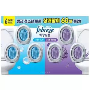 페브리즈 화장실 비치형 6.3ml x 6개입 방향제 탈취제 청소용품