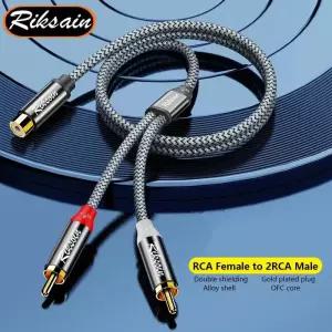 Y젠더 Y잭 이어폰 마이크 헤드셋 RCA Y Splitter 암-2RCA 수 오디오 케이블 듀얼 스테레오 차량용 서브우퍼