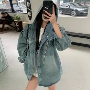G126974 루즈핏 후드 청자켓 데님셔츠 야상