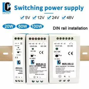 직류전원장치 48V24V12V5V 전원 장치 DIN 레일 스위치 MDR-100W 20W 40W 60W 100W 2A 4A 5A 10A DC 출력