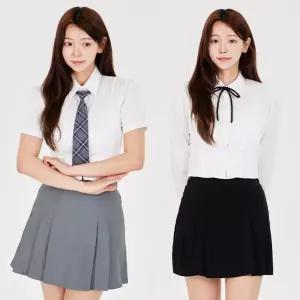 베이직 핀턱 슬림라인 여자 기본셔츠(반팔or긴팔)