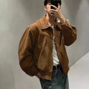 남자 레트로 빈티지 스타일 단정한 패션 캐주얼 아우터 블루종 자켓