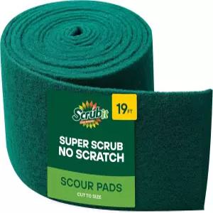 SCRUBIT 세척 패드 롤 - 19피트 녹색 스크래치 방지 식기세척용 스크러버 주방 냄비 팬 오븐 그릴용 연마