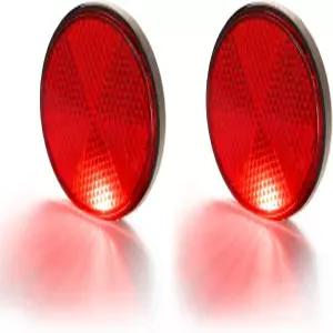 오토바이 도로 우편함 터널에 사용되는 2Pcs M6x1.0 나사 마운트가 있는 E-VelionX 2인치 원형 반사경