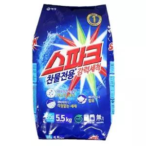 빨래세제 세탁 찬물 세탁기세제 가루 가루비누 빨래 5.5kg 스파크