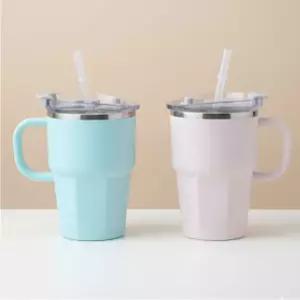 텀블러 보온보냉컵 304스텐 휴대용 600ml 대용량 빨대 텀블러 캠핑용품 아웃도어 맥주잔