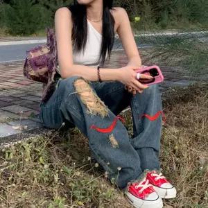여성청바지 찢청바지 키큰녀 찢청 바지