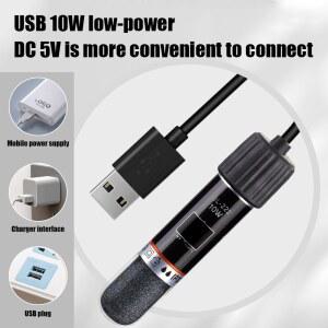 어항온도조절기 스몰 수조용 USB 미니 수족관 가열봉 히터 26 항온 조절기 온도 수중 10W