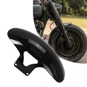 Harley Softail M8 Fatboy FLFBS FLFB 2018-2022 용 오토바이 글로스 블랙 프론트 펜더 머드 가드 커버
