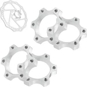 SATUY 4개 44MM 자전거 프리휠 허브 브레이크 어댑터 1.73인치 알루미늄 합금 6볼트 로터 플랜지 실버
